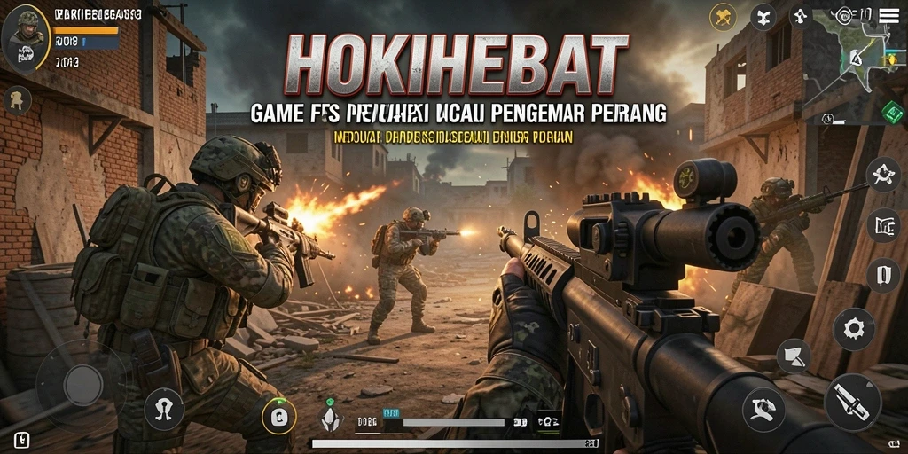 Tangkapan layar HOKIHEBAT menunjukkan aksi tembak-menembak yang mendebarkan.