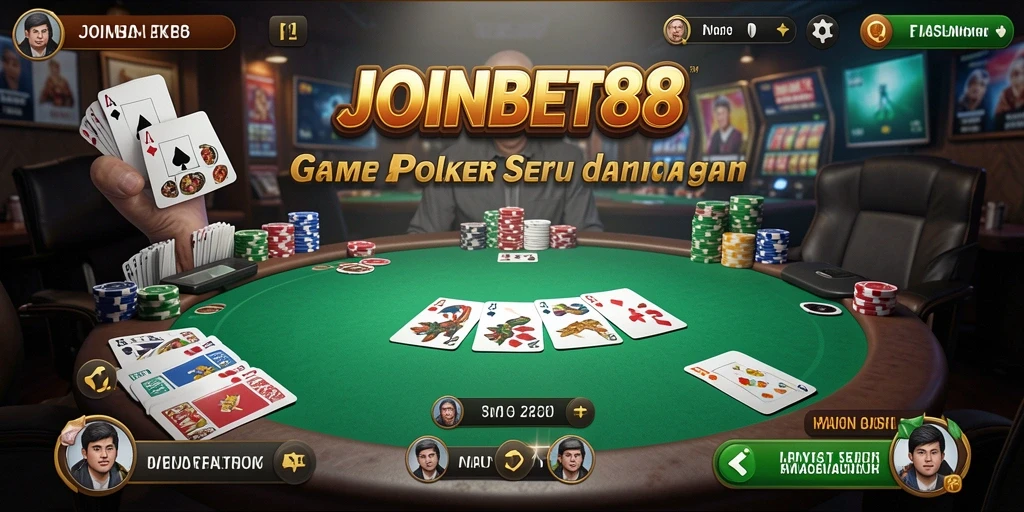 Screenshot gameplay JOINBET88 menampilkan suasana permainan Poker yang seru.