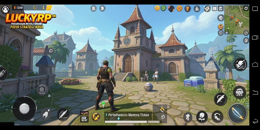Tampilan utama gameplay LUCKYRP dengan pertempuran menara yang seru.