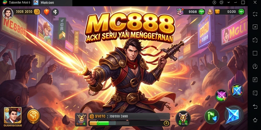 Tampilan aksi seru dalam gameplay MC888 yang mendebarkan.