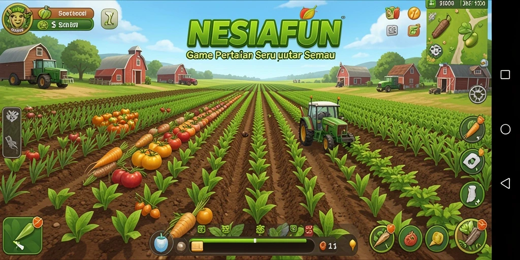 Tampilan gameplay NESIAFUN yang menarik saat merawat tanaman.