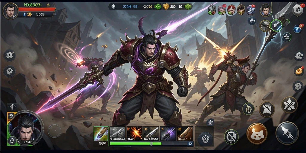 Screenshot menunjukkan pertarungan strategis yang intens di NX303.