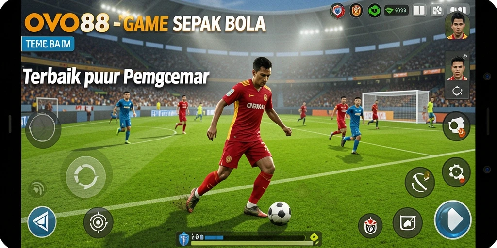 Tampilan gameplay OVO88 yang menegangkan dalam pertandingan sepak bola.