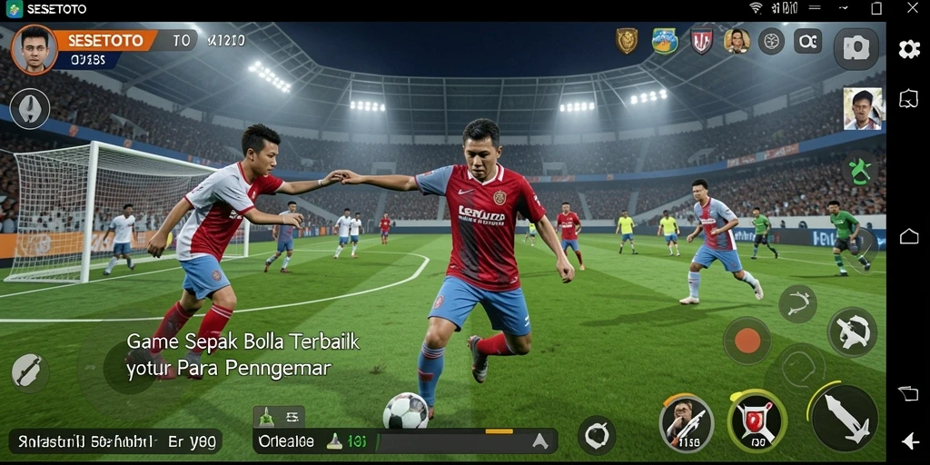 Tampilan menegangkan dari gameplay SESETOTO yang menyajikan aksi sepak bola.
