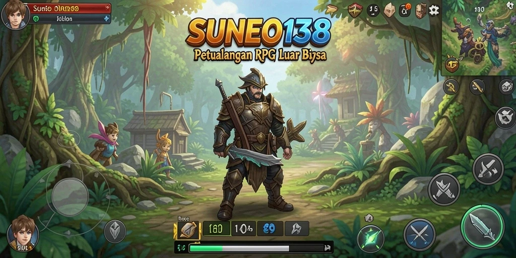Screenshot SUNEO138 menampilkan aksi pertarungan seru dalam dunia RPG.