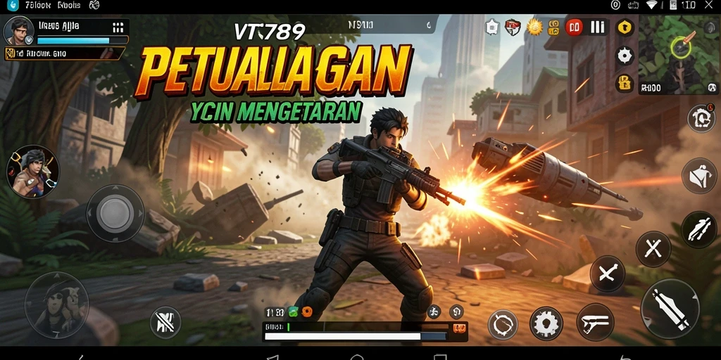 Tangkapan layar utama VT789 menampilkan pertarungan intens dan grafis berkualitas tinggi.