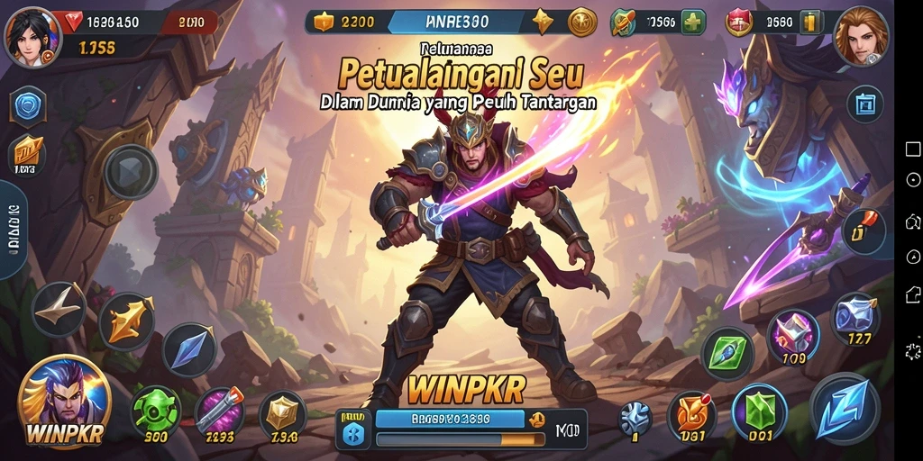 Tangkapan layar gameplay WINPKR menampilkan petualangan yang mendebarkan.